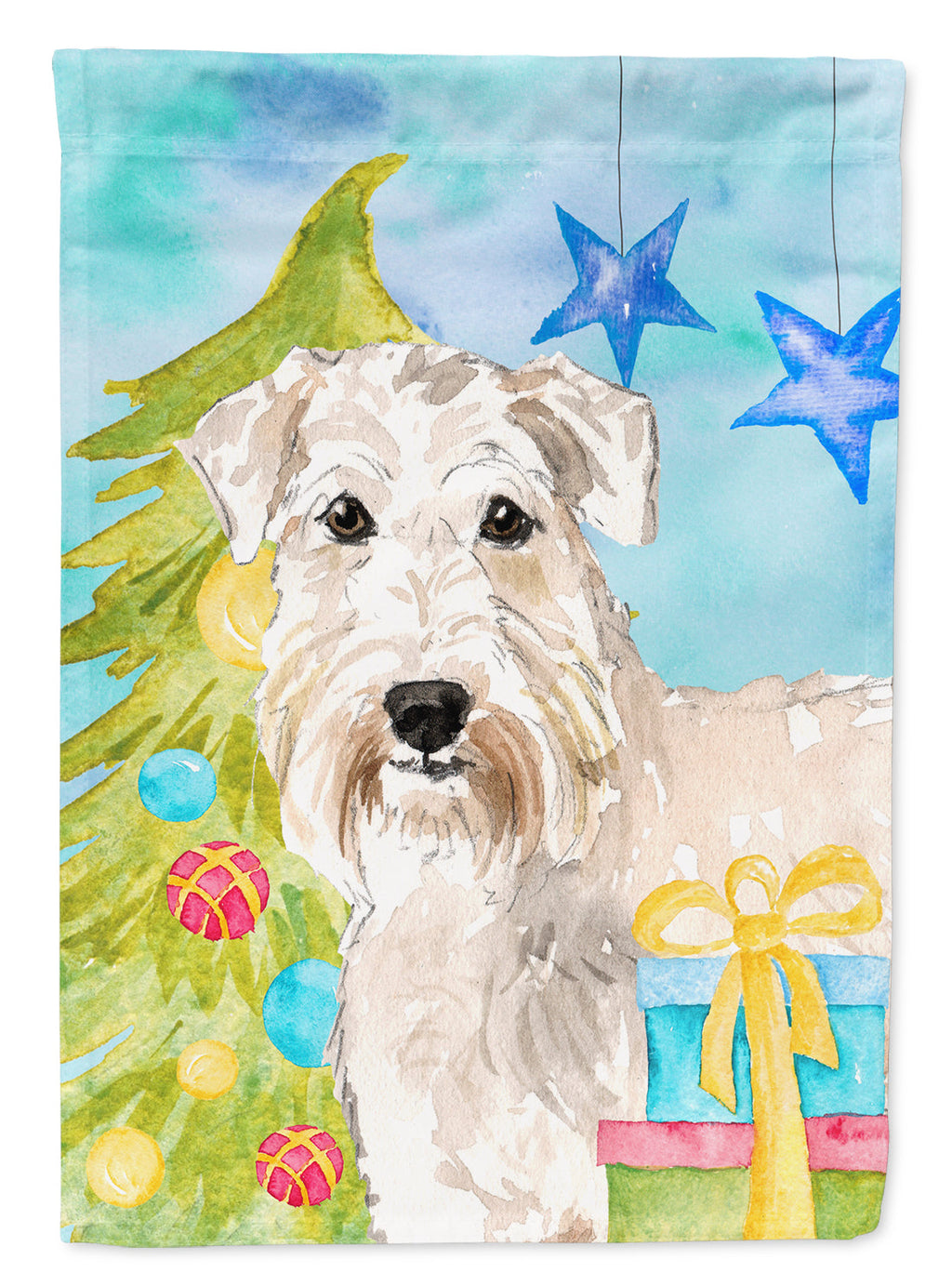 Christmas Tree Wheaten Terrier Garden Flag Mailbox Decorative Yard Banner Outside Patio Artwork for Flower Beds, Garden Size, Multicolor