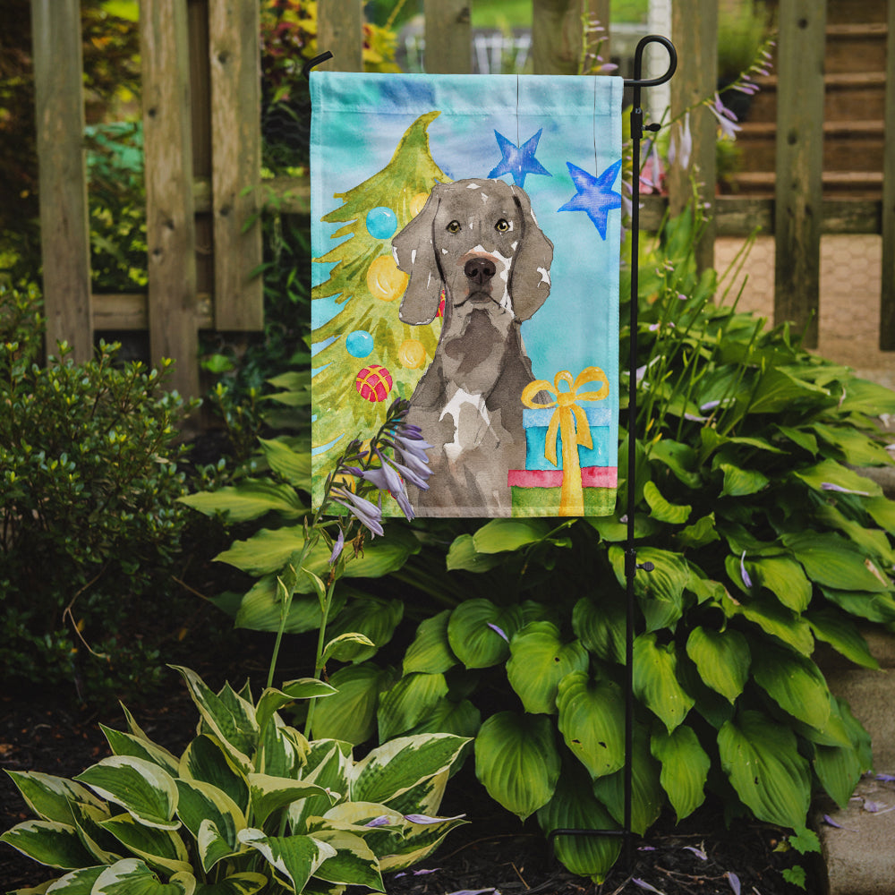 Christmas Tree Weimaraner Garden Flag Mailbox Decorative Yard Banner Outside Patio Artwork for Flower Beds, Garden Size, Multicolor