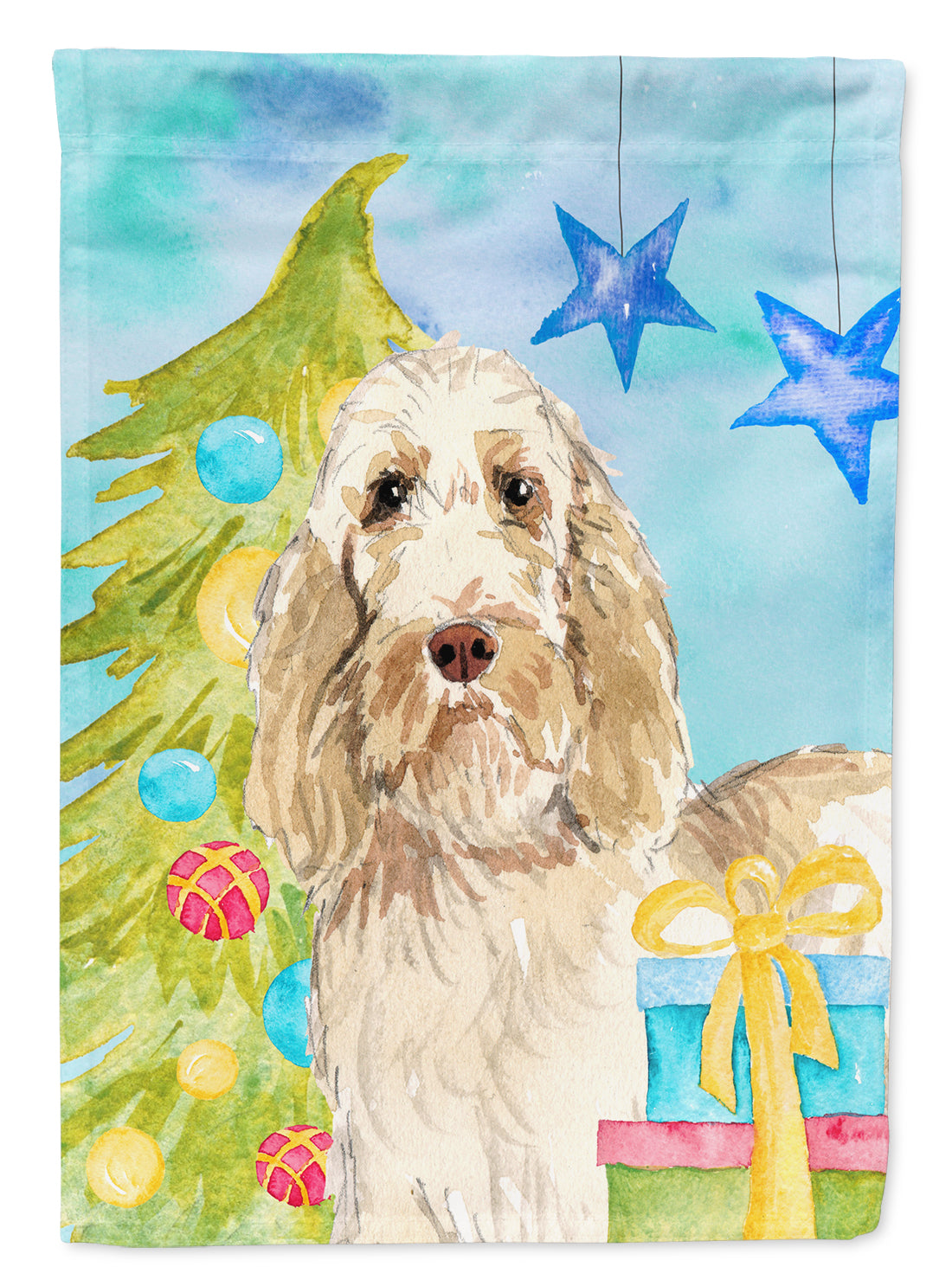 Christmas Tree Spinone Italiano Garden Flag Mailbox Decorative Yard Banner Outside Patio Artwork for Flower Beds, Garden Size, Multicolor