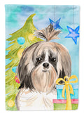 Christmas Tree Shih Tzu Garden Flag Mailbox Decorative Yard Banner Outside Patio Artwork for Flower Beds, Garden Size, Multicolor