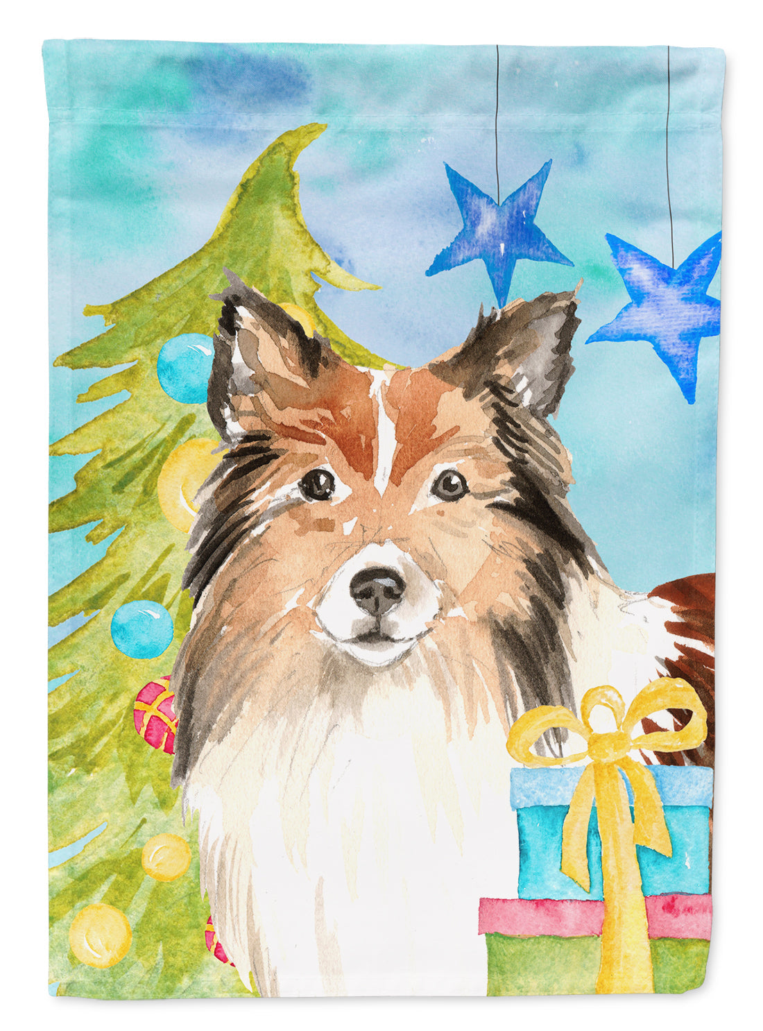 Christmas Tree Sheltie Garden Flag Mailbox Decorative Yard Banner Outside Patio Artwork for Flower Beds, Garden Size, Multicolor