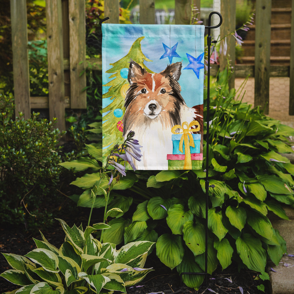 Christmas Tree Sheltie Garden Flag Mailbox Decorative Yard Banner Outside Patio Artwork for Flower Beds, Garden Size, Multicolor