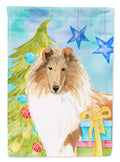 Christmas Tree Rough Collie Garden Flag Mailbox Decorative Yard Banner Outside Patio Artwork for Flower Beds, Garden Size, Multicolor