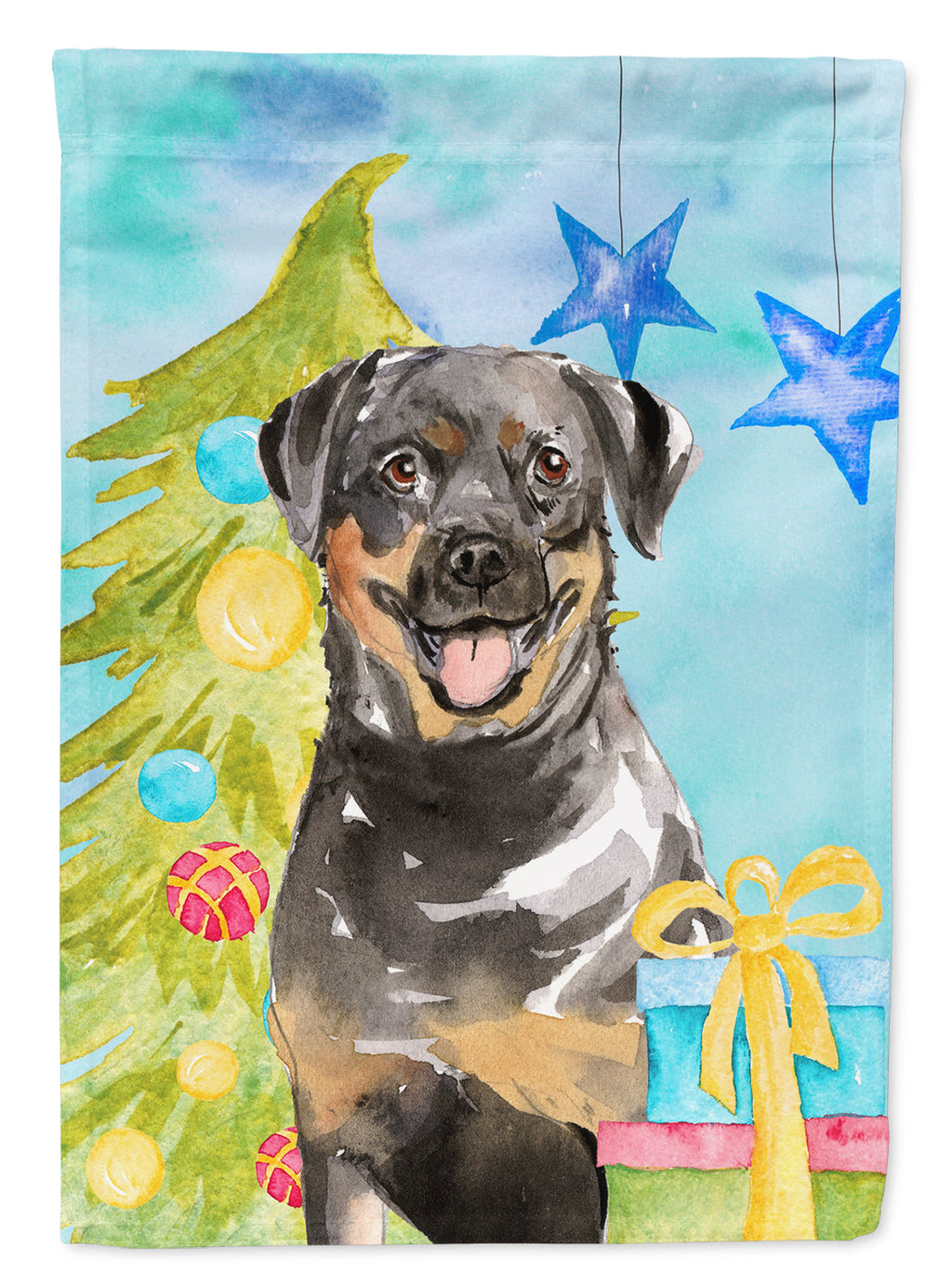 Christmas Tree Rottweiler Garden Flag Mailbox Decorative Yard Banner Outside Patio Artwork for Flower Beds, Garden Size, Multicolor