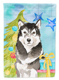 Christmas Tree Alaskan Malamute Garden Flag Mailbox Decorative Yard Banner Outside Patio Artwork for Flower Beds, Garden Size, Multicolor