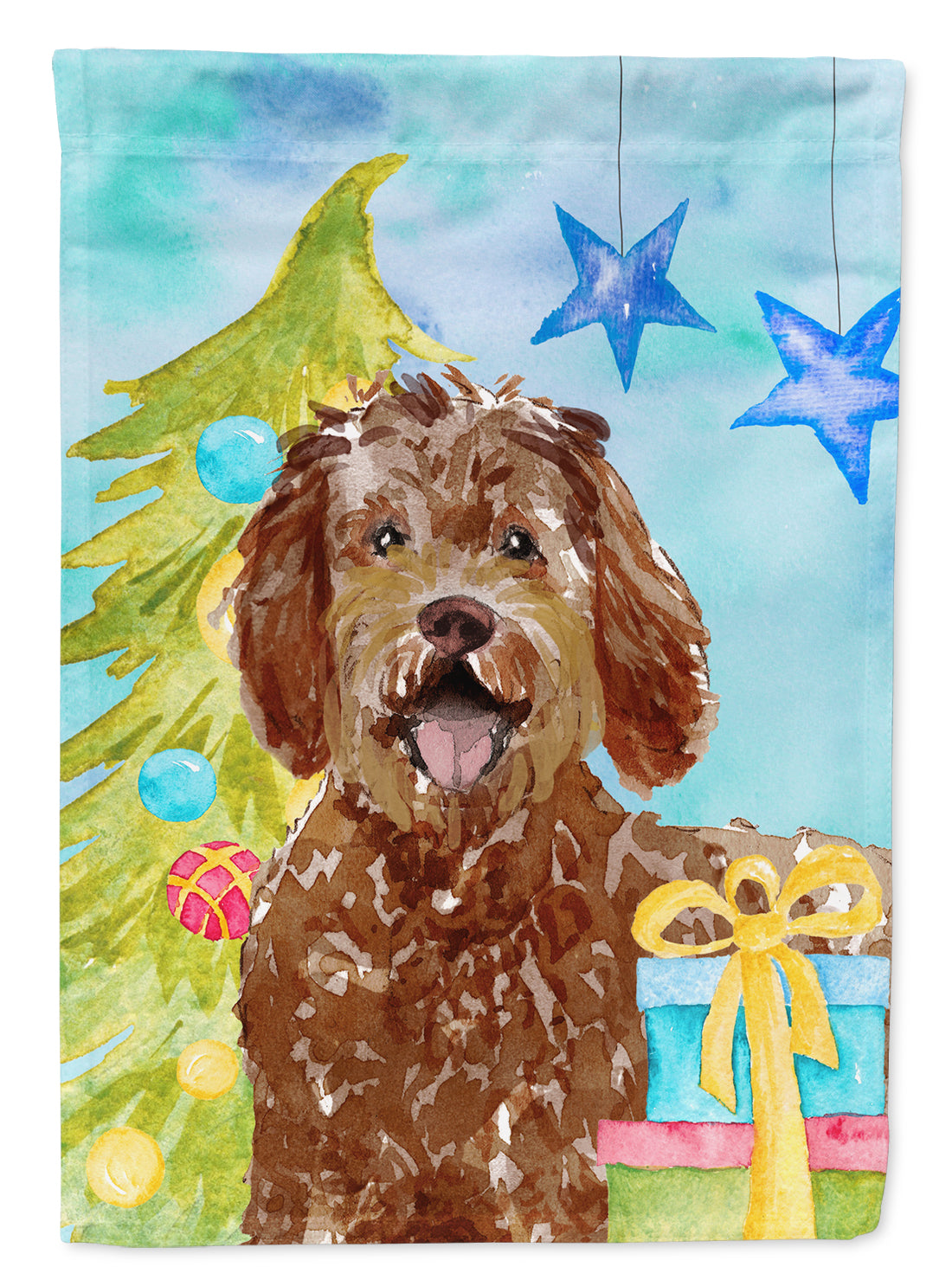 Christmas Tree Labradoodle Garden Flag Mailbox Decorative Yard Banner Outside Patio Artwork for Flower Beds, Garden Size, Multicolor