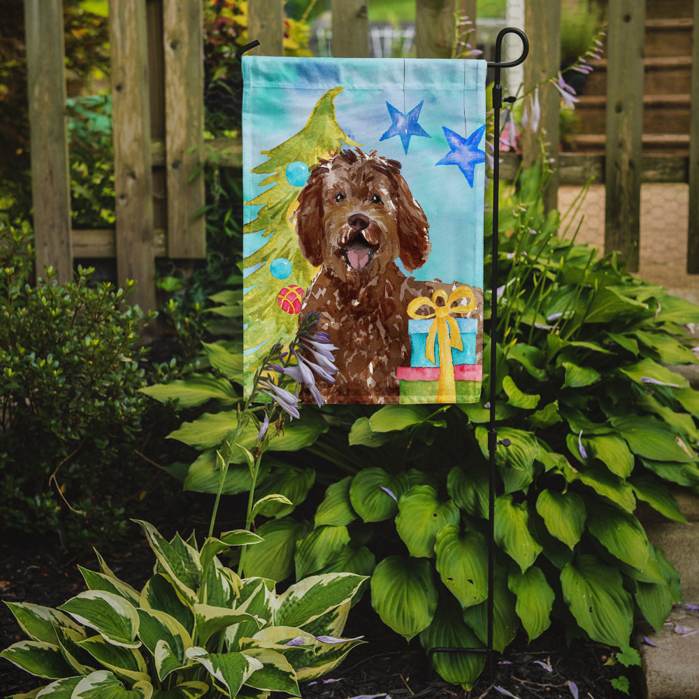 Christmas Tree Labradoodle Garden Flag Mailbox Decorative Yard Banner Outside Patio Artwork for Flower Beds, Garden Size, Multicolor