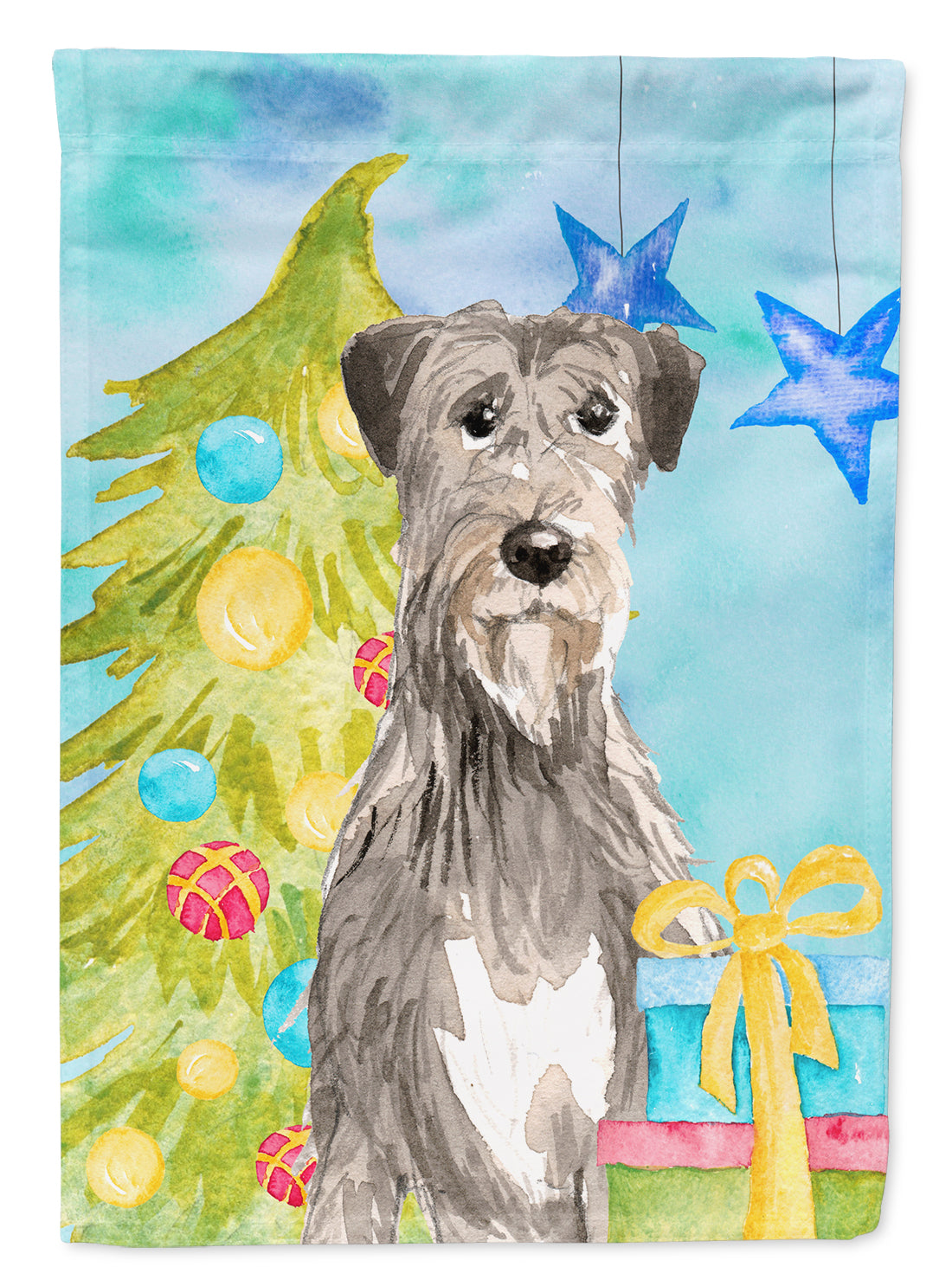 Christmas Tree Irish Wolfhound Garden Flag Mailbox Decorative Yard Banner Outside Patio Artwork for Flower Beds, Garden Size, Multicolor