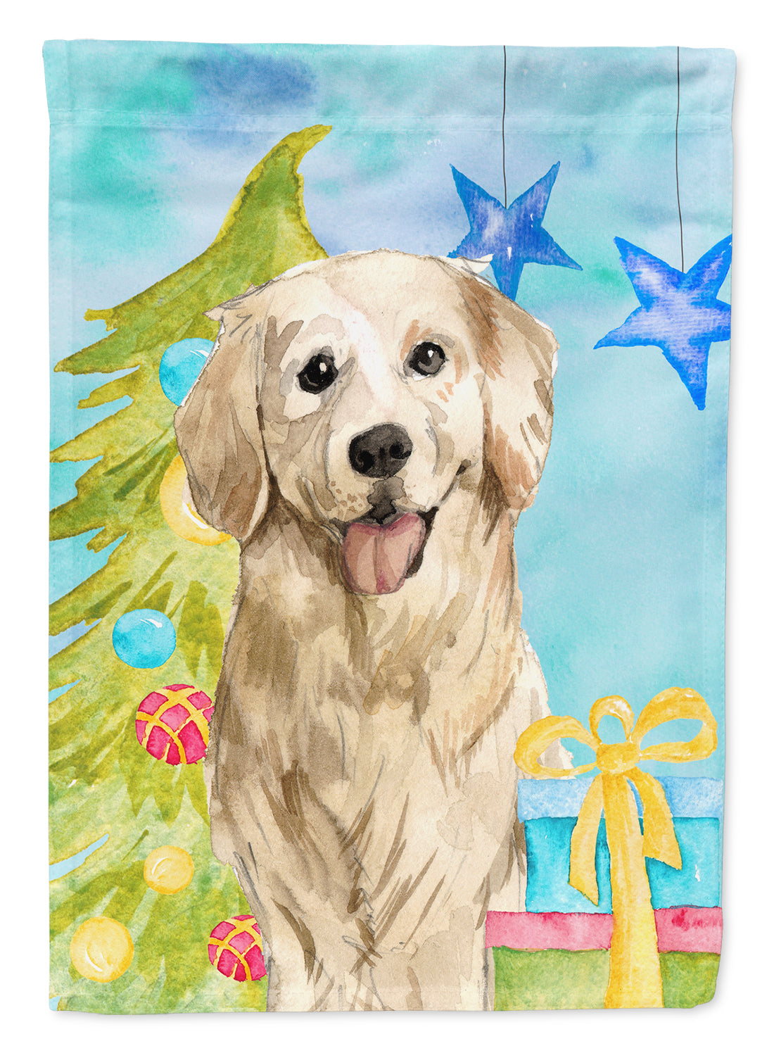 Christmas Tree Golden Retriever Garden Flag Mailbox Decorative Yard Banner Outside Patio Artwork for Flower Beds, Garden Size, Multicolor