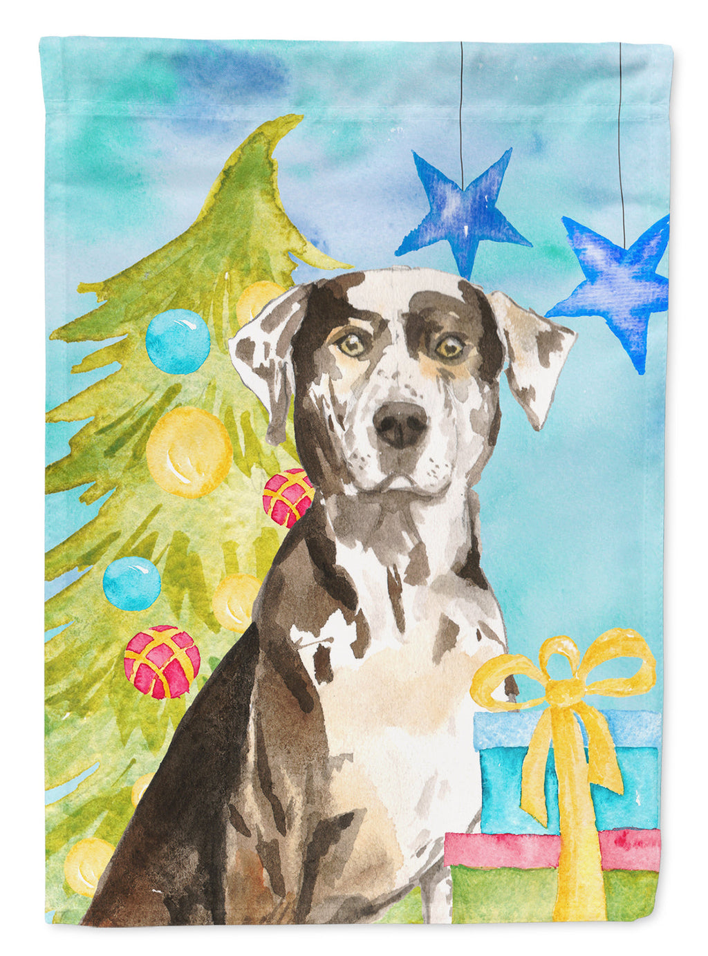 Christmas Tree Catahoula Leopard Dog Garden Flag Mailbox Decorative Yard Banner Outside Patio Artwork for Flower Beds, Garden Size, Multicolor
