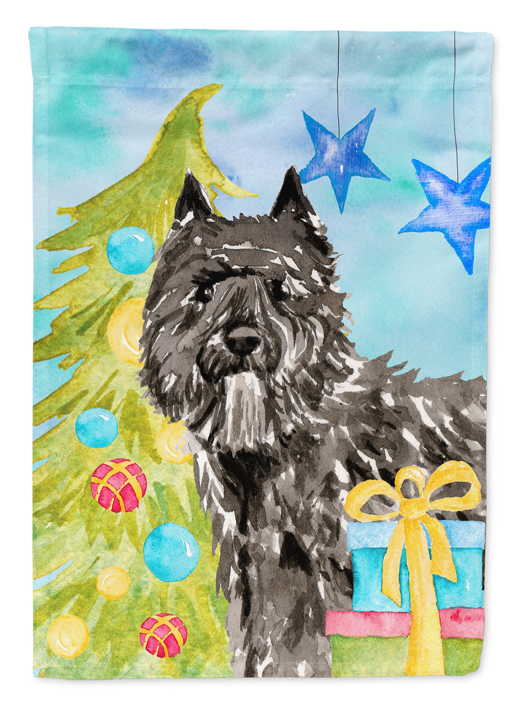 Christmas Tree Bouvier des Flandres Garden Flag Mailbox Decorative Yard Banner Outside Patio Artwork for Flower Beds, Garden Size, Multicolor