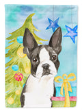 Christmas Tree Boston Terrier Garden Flag Mailbox Decorative Yard Banner Outside Patio Artwork for Flower Beds, Garden Size, Multicolor