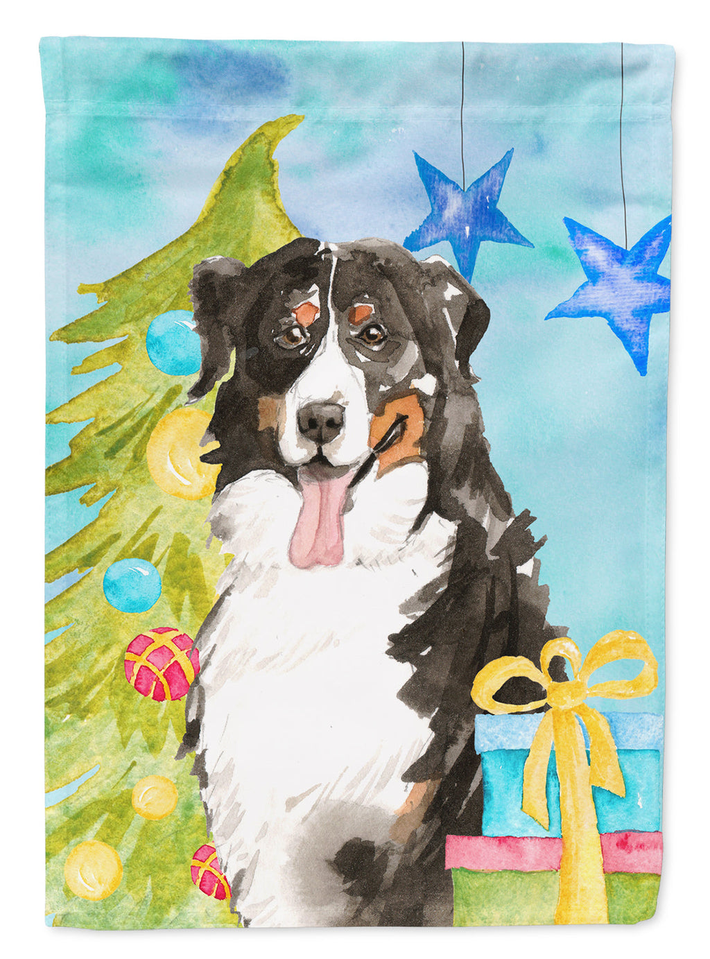 Christmas Tree Bernese Mountain Dog Garden Flag Mailbox Decorative Yard Banner Outside Patio Artwork for Flower Beds, Garden Size, Multicolor
