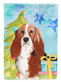 Christmas Tree Basset Hound Garden Flag Mailbox Decorative Yard Banner Outside Patio Artwork for Flower Beds, Garden Size, Multicolor