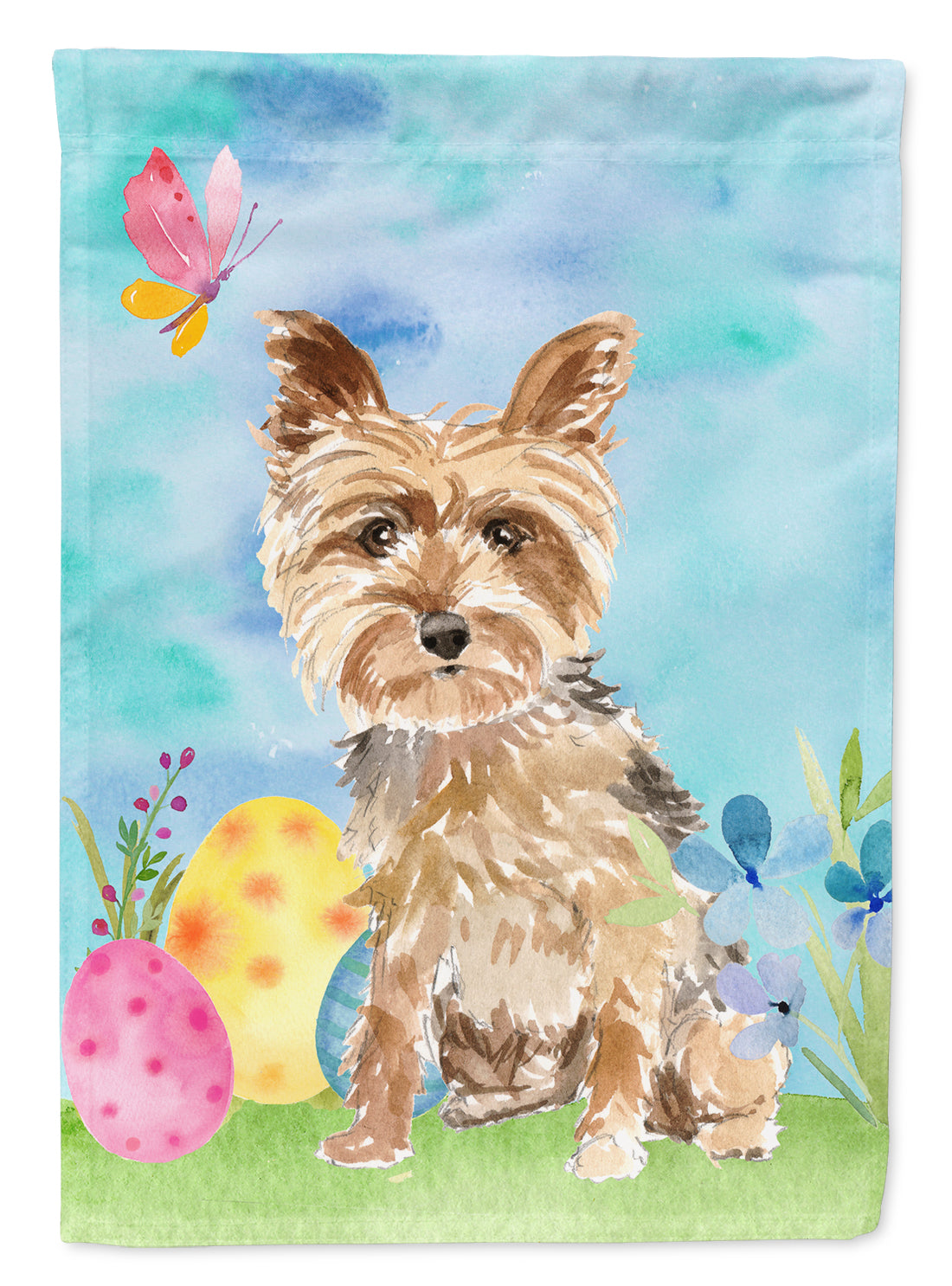 Easter Eggs Yorkie Yorkshire Terrier Garden Flag Mailbox Decorative Yard Banner Outside Patio Artwork for Flower Beds, Garden Size, Multicolor