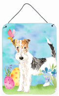 Easter Eggs Fox Terrier Wall or Door Hanging Prints Aluminum Metal Sign Kitchen Wall Bar Bathroom Plaque Home Decor Front Door Plaque, 12x16, Multicolor