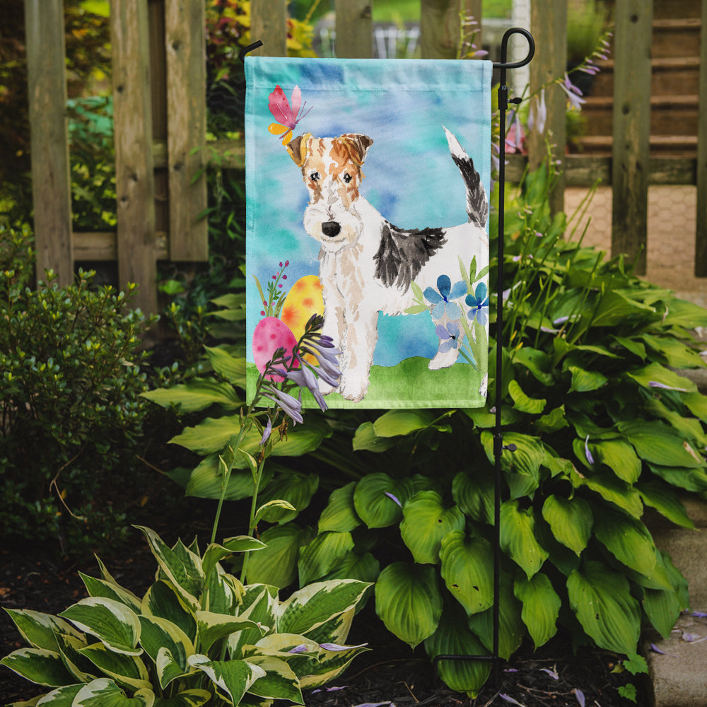 Easter Eggs Fox Terrier Garden Flag Mailbox Decorative Yard Banner Outside Patio Artwork for Flower Beds, Garden Size, Multicolor