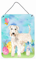 Easter Eggs Wheaten Terrier Wall or Door Hanging Prints Aluminum Metal Sign Kitchen Wall Bar Bathroom Plaque Home Decor Front Door Plaque, 12x16, Multicolor