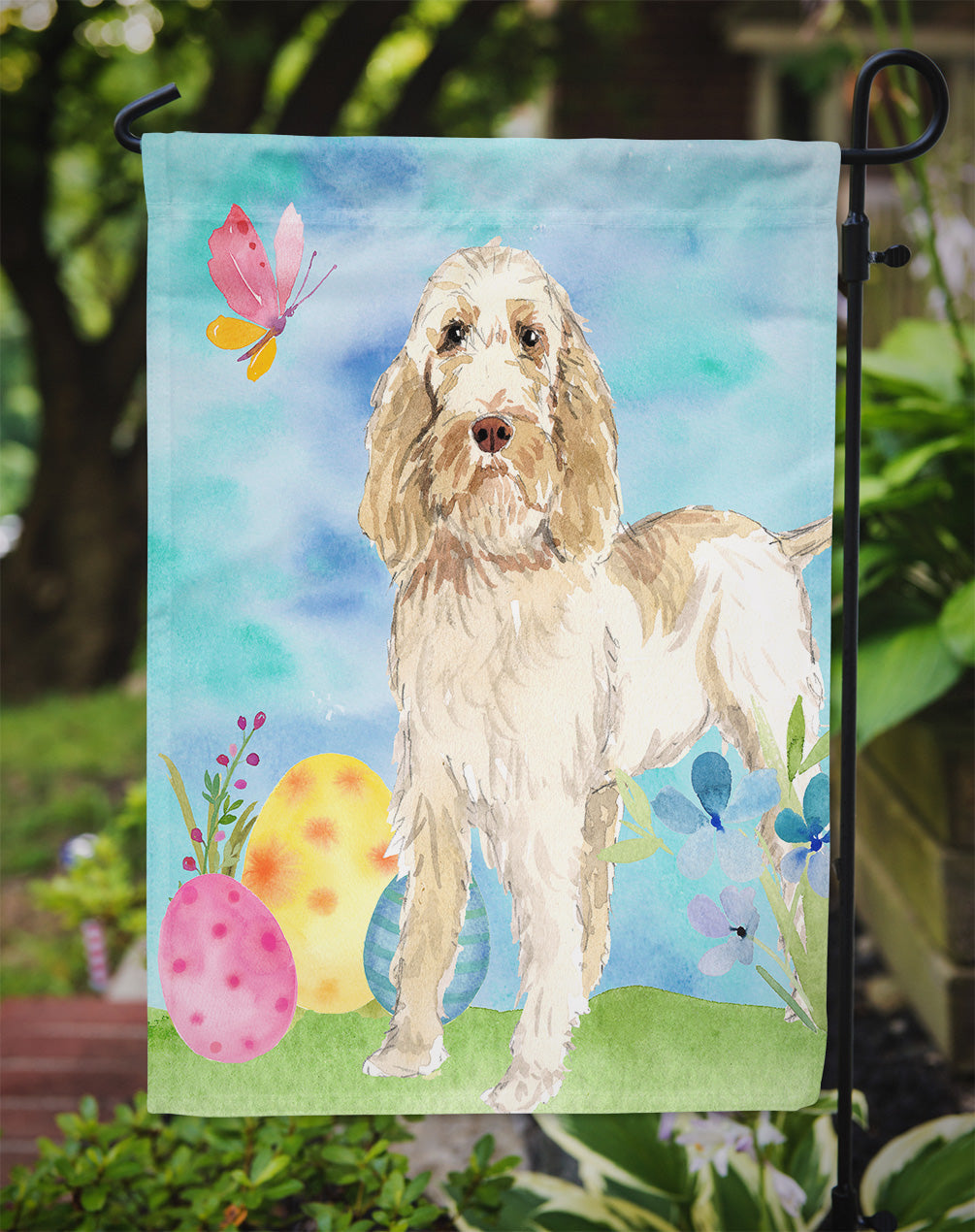 Easter Eggs Spinone Italiano Garden Flag Mailbox Decorative Yard Banner Outside Patio Artwork for Flower Beds, Garden Size, Multicolor