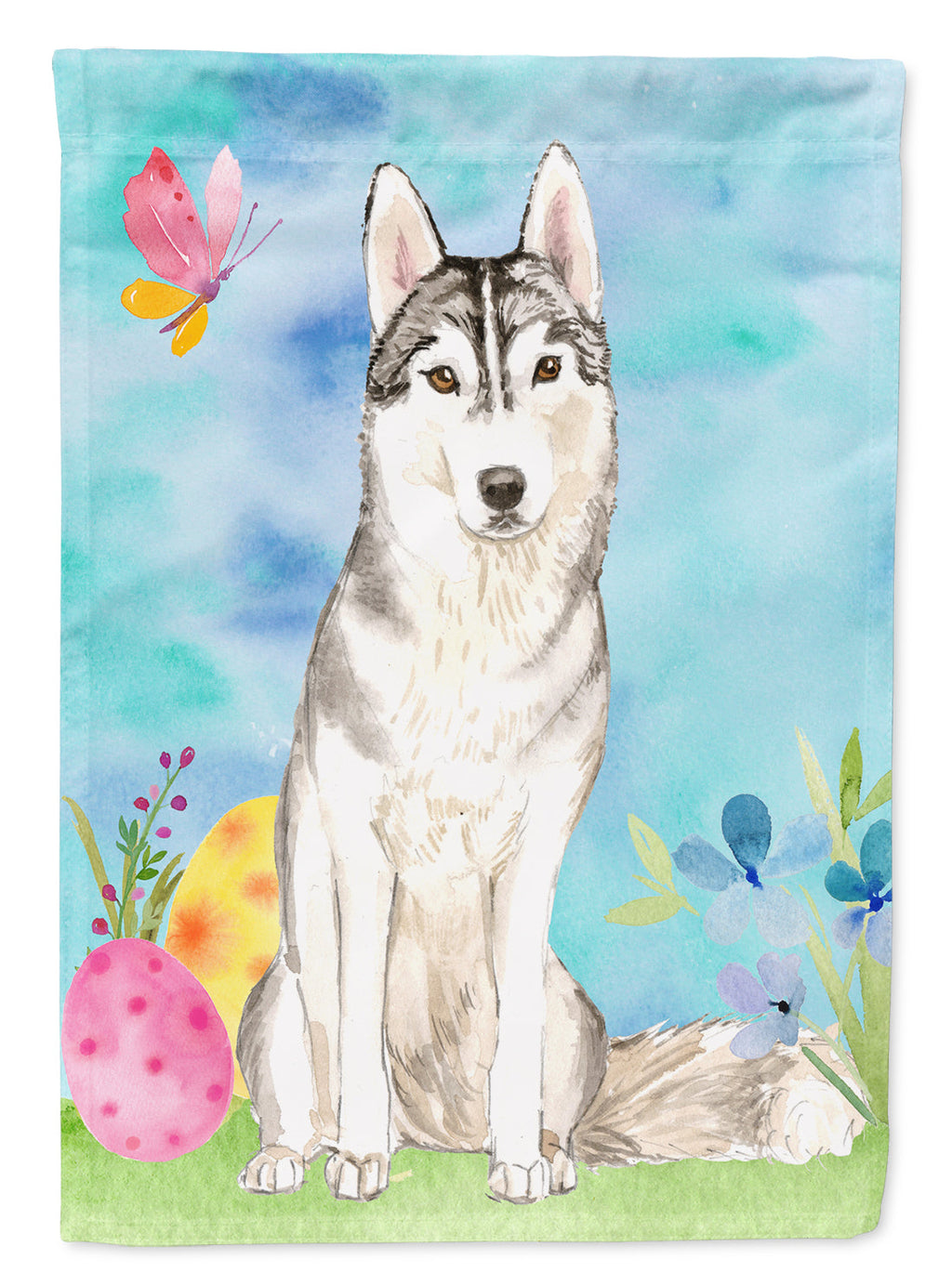 Easter Eggs Siberian Husky Garden Flag Mailbox Decorative Yard Banner Outside Patio Artwork for Flower Beds, Garden Size, Multicolor