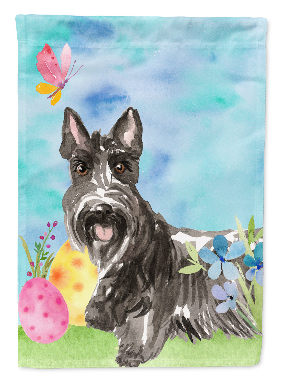 Easter Eggs Scottish Terrier Garden Flag Mailbox Decorative Yard Banner Outside Patio Artwork for Flower Beds, Garden Size, Multicolor