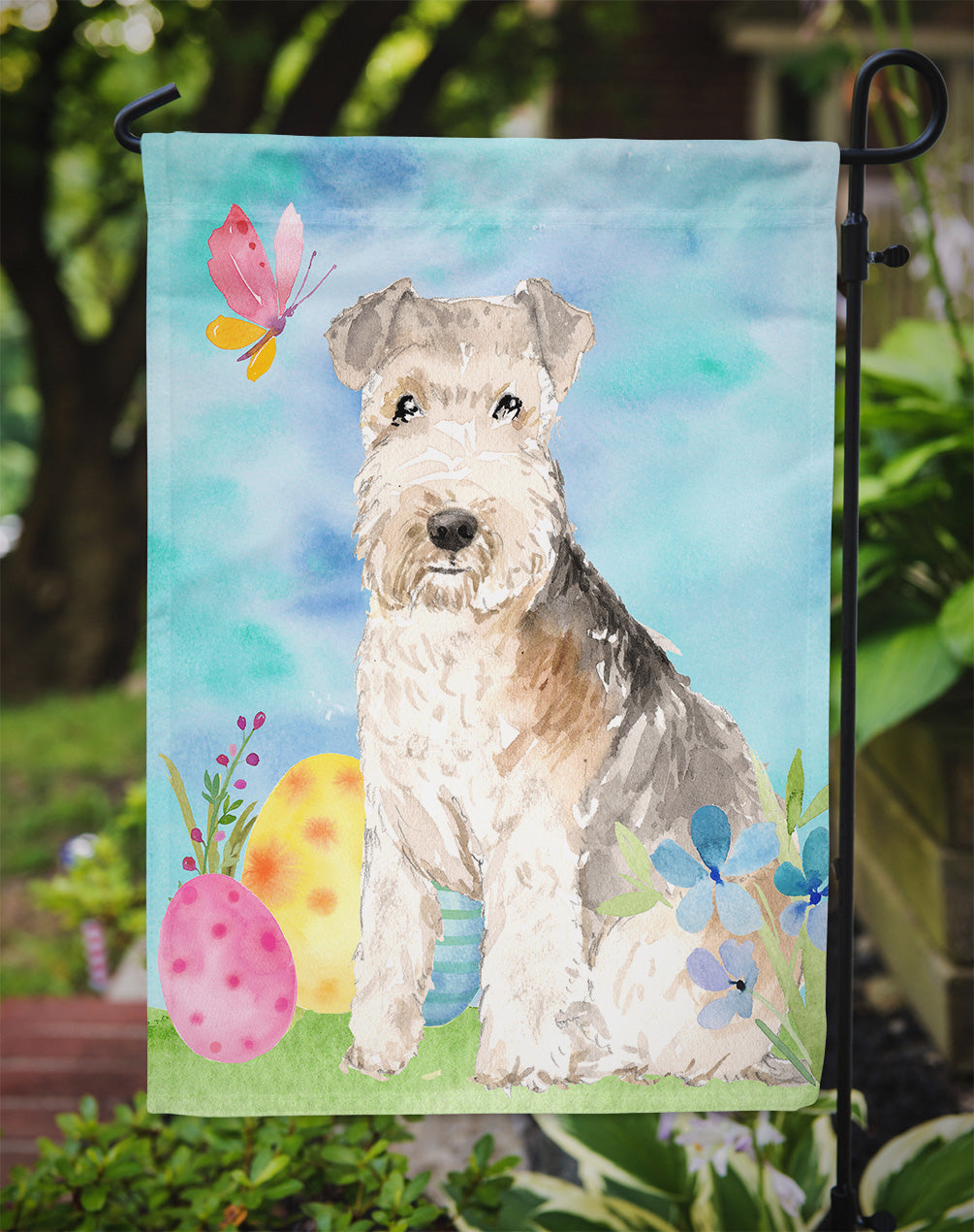 Easter Eggs Lakeland Terrier Garden Flag Mailbox Decorative Yard Banner Outside Patio Artwork for Flower Beds, Garden Size, Multicolor