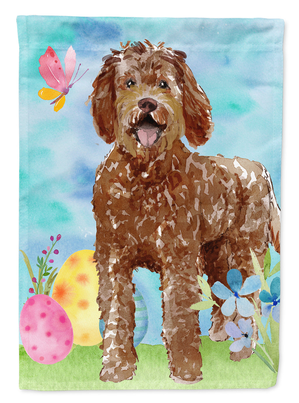 Easter Eggs Labradoodle Garden Flag Mailbox Decorative Yard Banner Outside Patio Artwork for Flower Beds, Garden Size, Multicolor