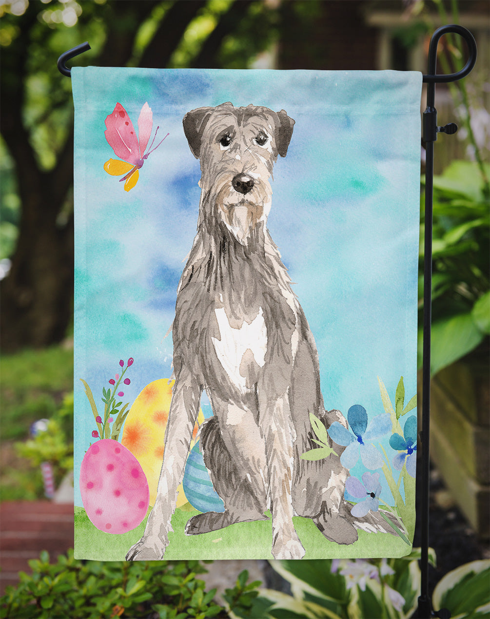 Easter Eggs Irish Wolfhound Garden Flag Mailbox Decorative Yard Banner Outside Patio Artwork for Flower Beds, Garden Size, Multicolor
