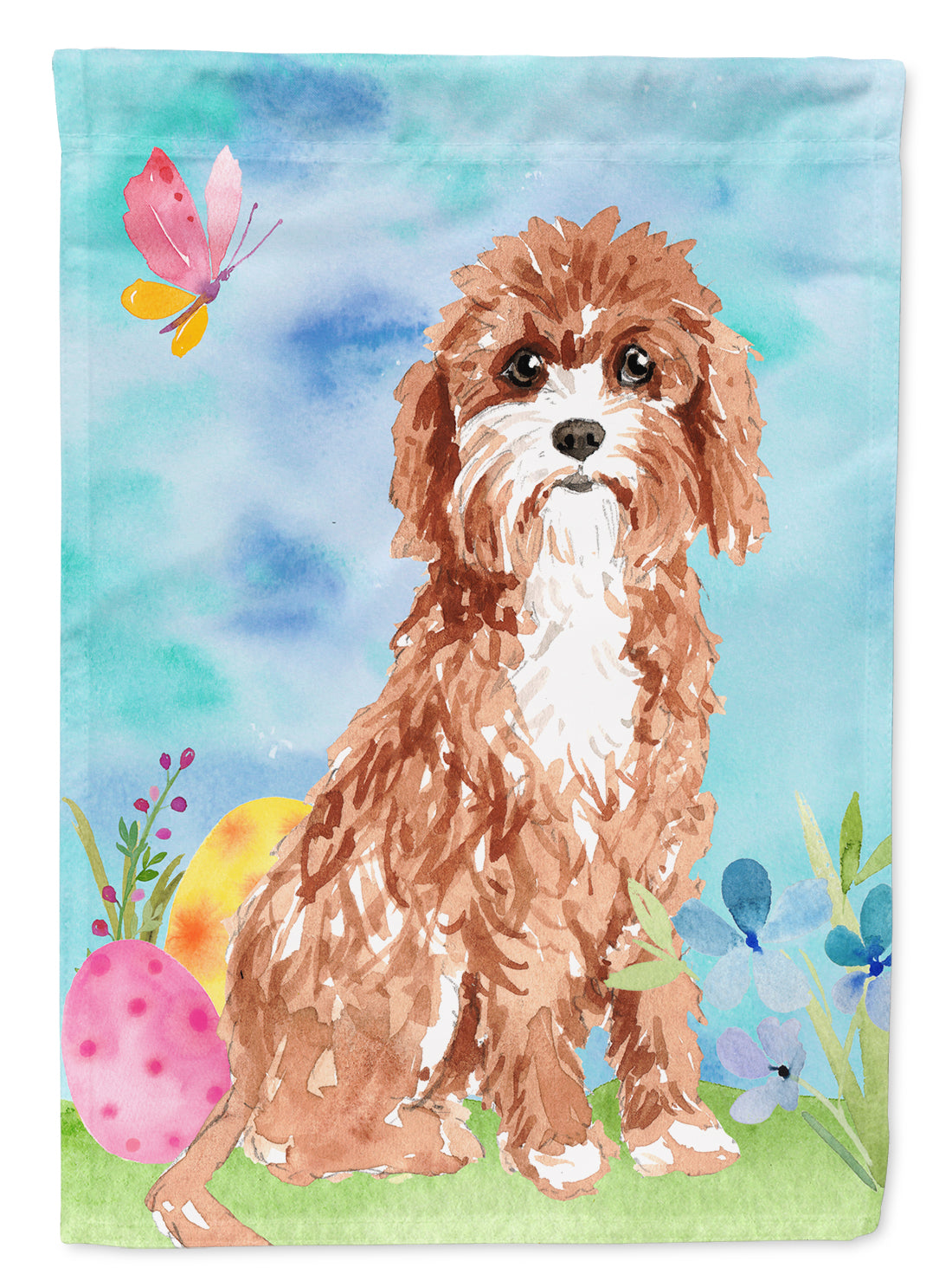 Easter Eggs Cavapoo Garden Flag Mailbox Decorative Yard Banner Outside Patio Artwork for Flower Beds, Garden Size, Multicolor