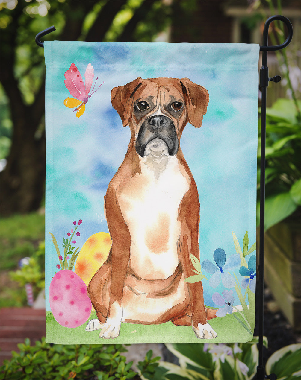 Easter Eggs Boxer Garden Flag Mailbox Decorative Yard Banner Outside Patio Artwork for Flower Beds, Garden Size, Multicolor