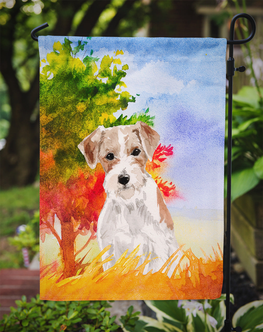 Jack Russell Terrier Fall Garden Flag Mailbox Decorative Yard Banner Outside Patio Artwork for Flower Beds, Garden Size, Multicolor