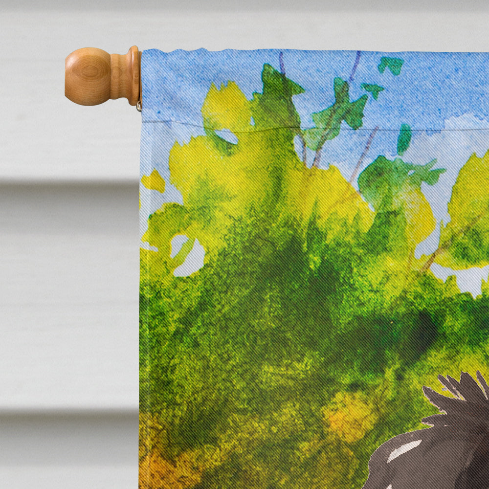 Fall Tricolor Cavalier Spaniel House Flag 28x40 Porch Sleeve Pole Decorative Outside Yard Banner Artwork Wall Hanging, Polyester