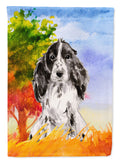 Fall Black Parti Cocker Spaniel Garden Flag Mailbox Decorative Yard Banner Outside Patio Artwork for Flower Beds, Garden Size, Multicolor