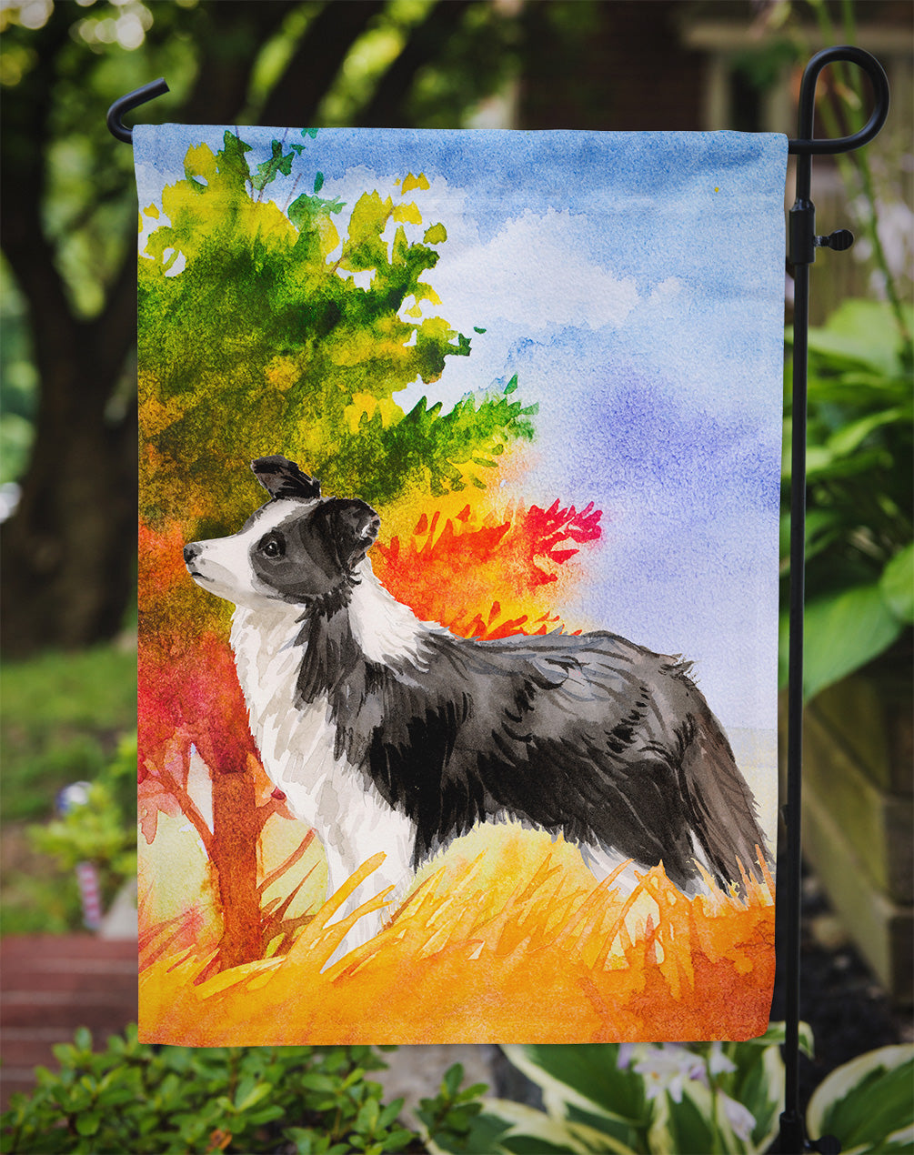 Fall Border Collie Garden Flag Mailbox Decorative Yard Banner Outside Patio Artwork for Flower Beds, Garden Size, Multicolor
