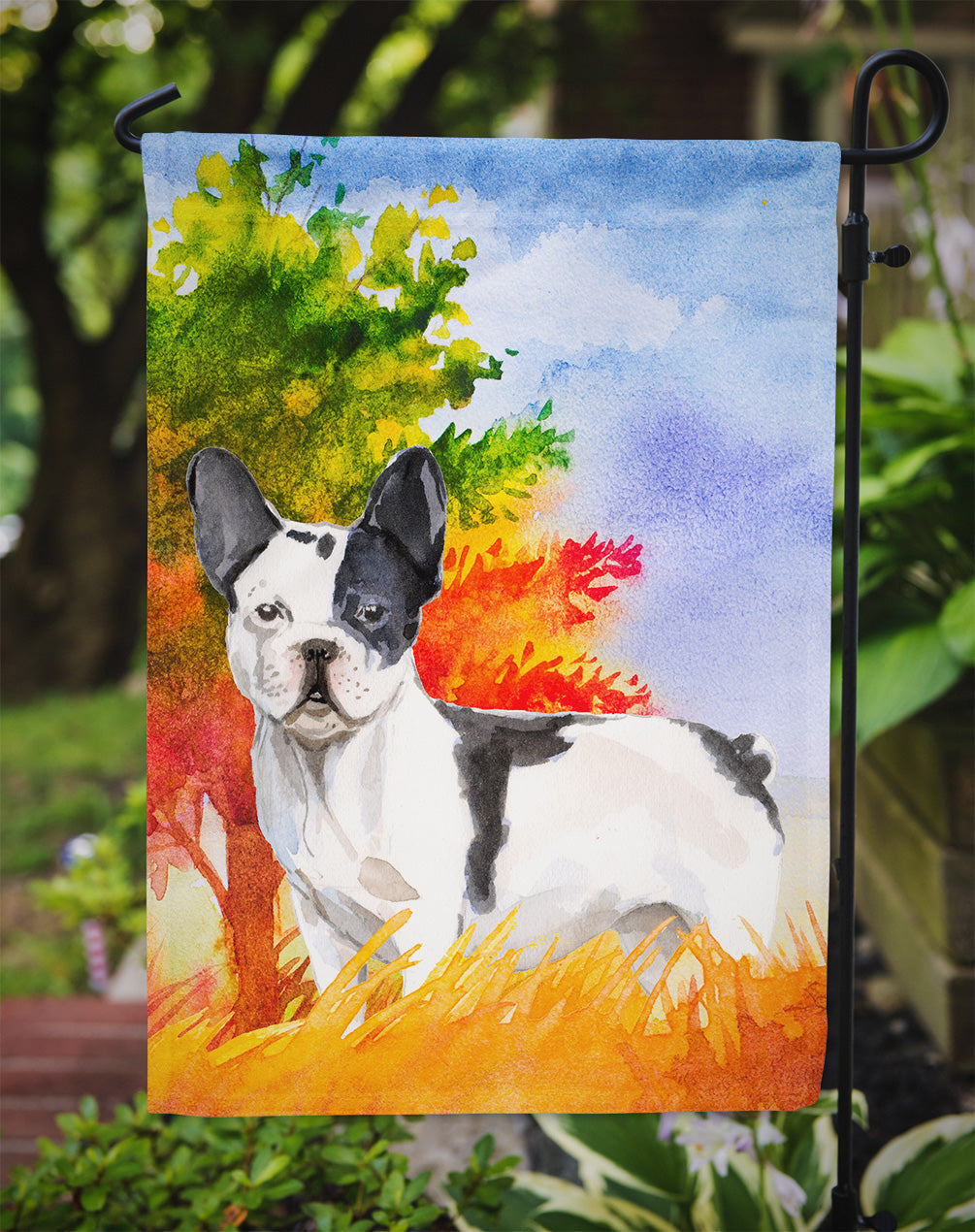 Fall French Bulldog Garden Flag Mailbox Decorative Yard Banner Outside Patio Artwork for Flower Beds, Garden Size, Multicolor