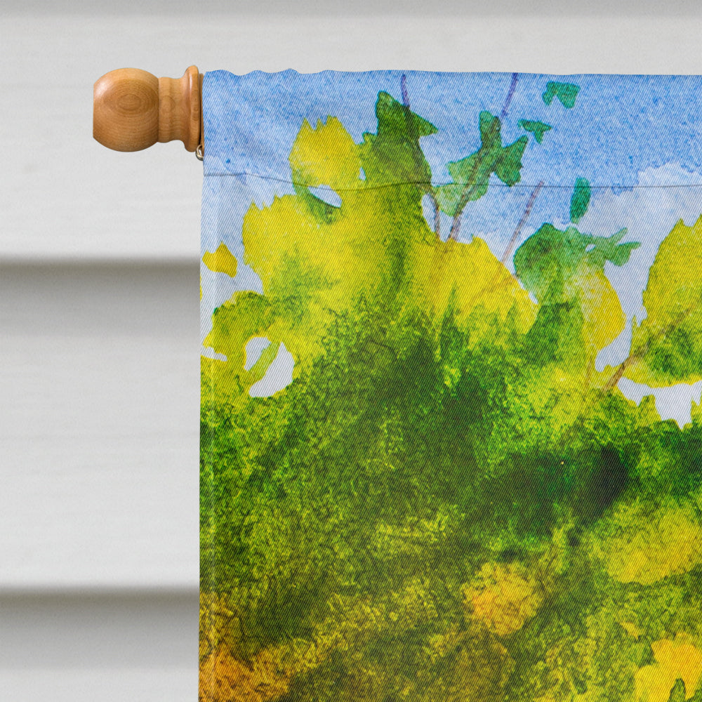 Fall Dachshund House Flag 28x40 Porch Sleeve Pole Decorative Outside Yard Banner Artwork Wall Hanging, Polyester