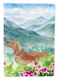Mountian Flowers Red Dachshund Garden Flag Mailbox Decorative Yard Banner Outside Patio Artwork for Flower Beds, Garden Size, Multicolor