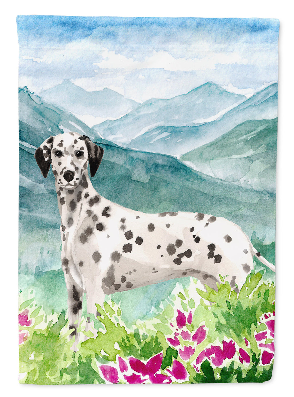 Mountian Flowers Dalmatian Garden Flag Mailbox Decorative Yard Banner Outside Patio Artwork for Flower Beds, Garden Size, Multicolor