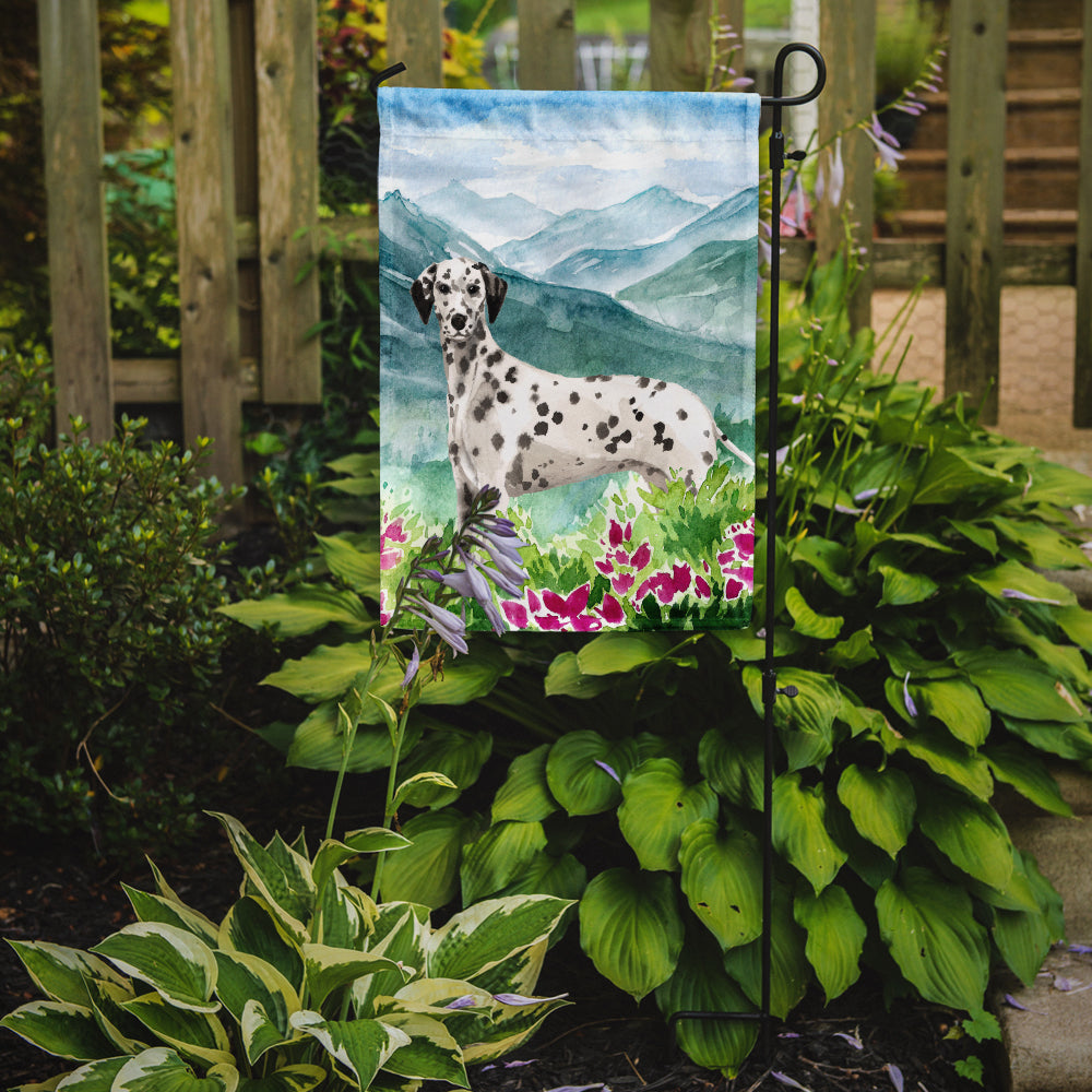 Mountian Flowers Dalmatian Garden Flag Mailbox Decorative Yard Banner Outside Patio Artwork for Flower Beds, Garden Size, Multicolor