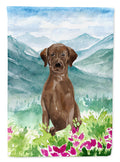 Mountian Flowers Chocolate Lab Garden Flag Mailbox Decorative Yard Banner Outside Patio Artwork for Flower Beds, Garden Size, Multicolor