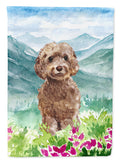 Mountian Flowers Labradoodle Garden Flag Mailbox Decorative Yard Banner Outside Patio Artwork for Flower Beds, Garden Size, Multicolor