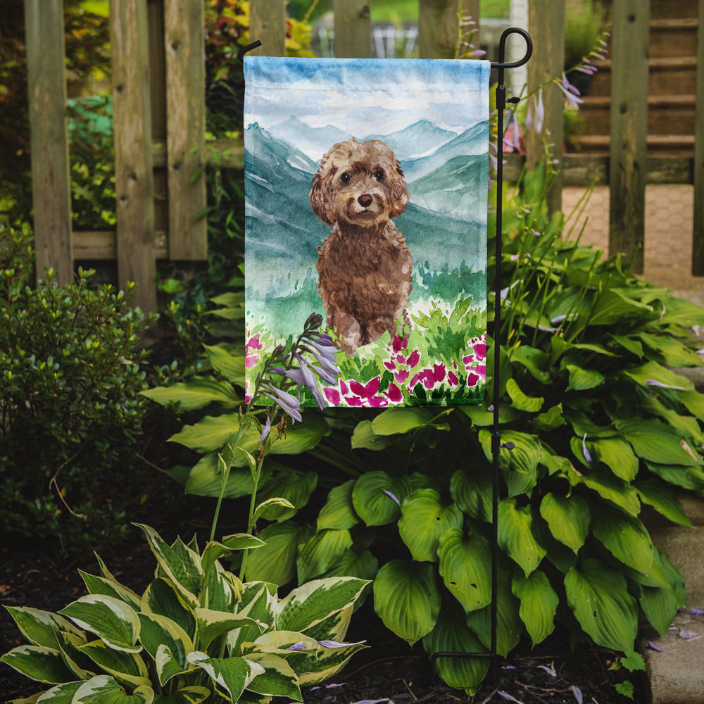Mountian Flowers Labradoodle Garden Flag Mailbox Decorative Yard Banner Outside Patio Artwork for Flower Beds, Garden Size, Multicolor