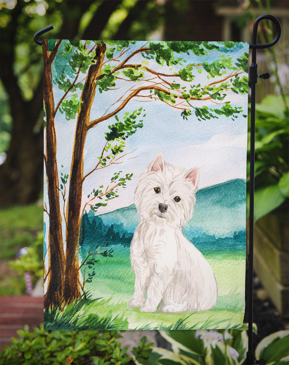 Under the Tree Westie Garden Flag Mailbox Decorative Yard Banner Outside Patio Artwork for Flower Beds, Garden Size, Multicolor