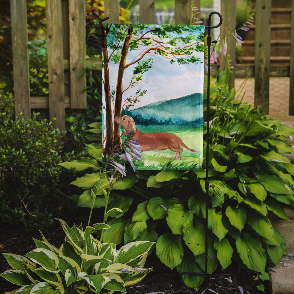Under the Tree Red Dachshund Garden Flag Mailbox Decorative Yard Banner Outside Patio Artwork for Flower Beds, Garden Size, Multicolor