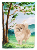 Under the Tree Pomeranian Garden Flag Mailbox Decorative Yard Banner Outside Patio Artwork for Flower Beds, Garden Size, Multicolor