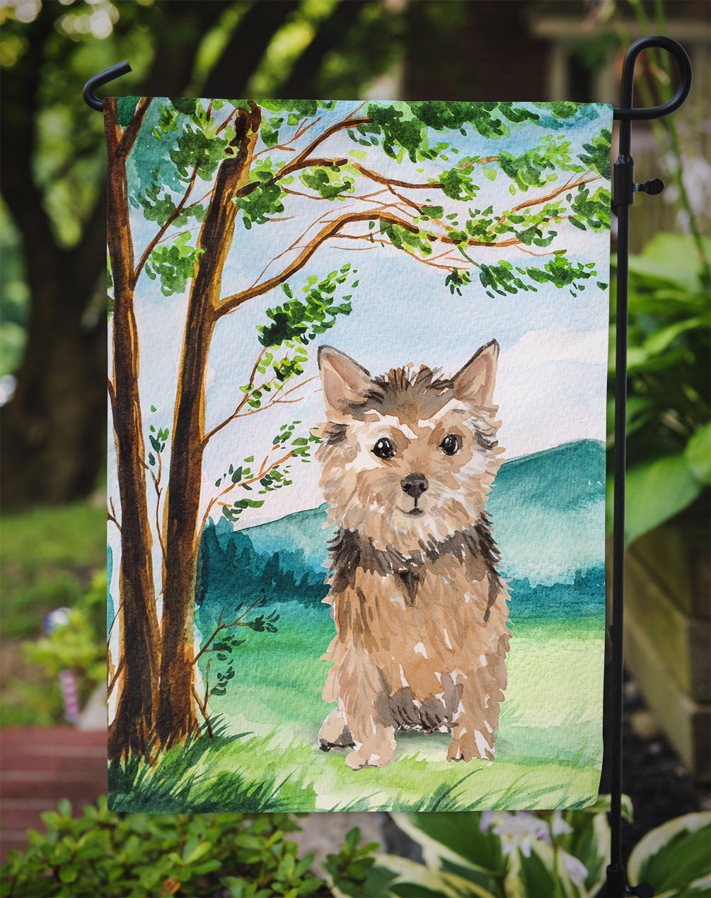Under the Tree Norwich Terrier Garden Flag Mailbox Decorative Yard Banner Outside Patio Artwork for Flower Beds, Garden Size, Multicolor