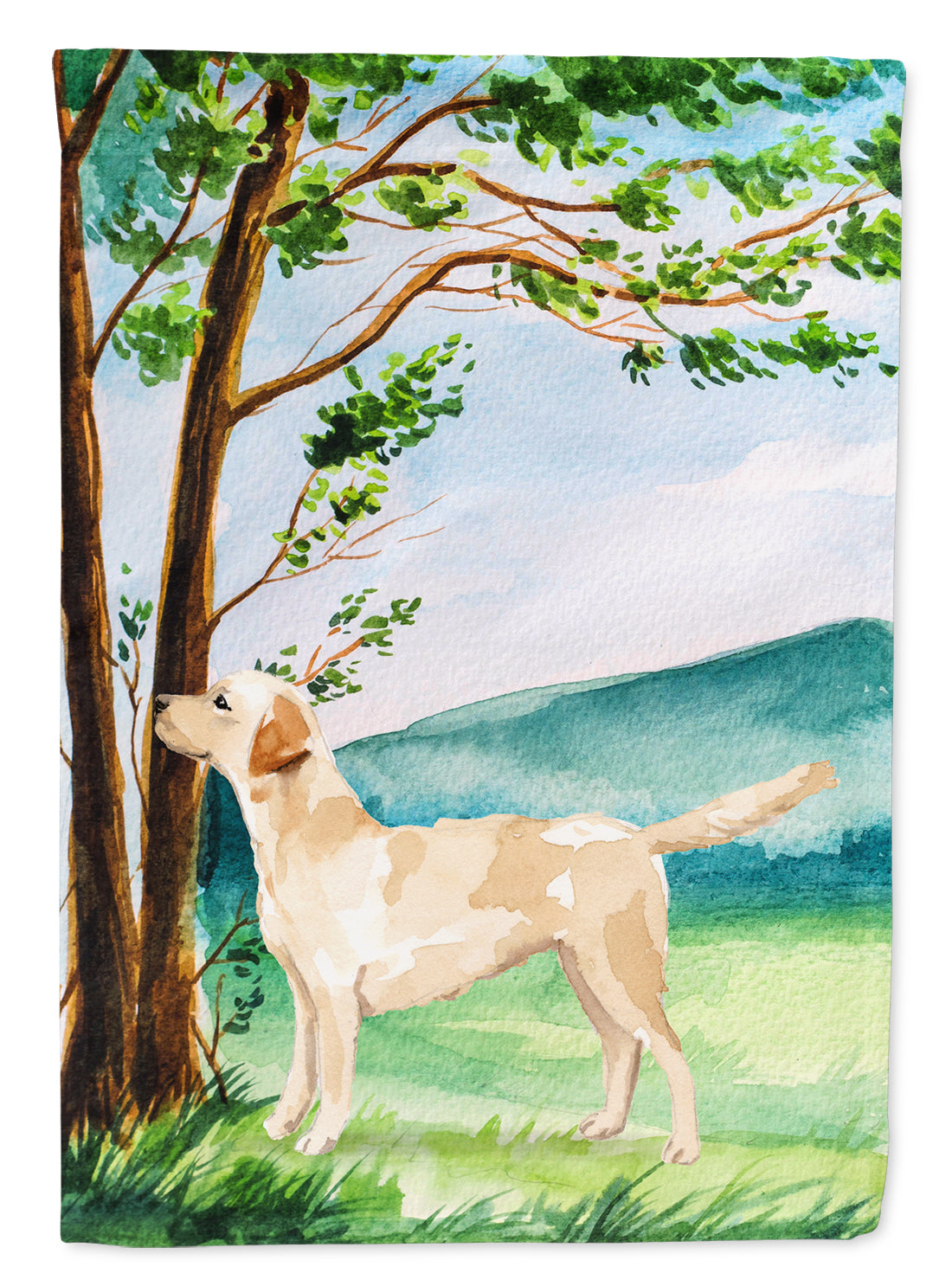 Under the Tree Yellow Labrador Garden Flag Mailbox Decorative Yard Banner Outside Patio Artwork for Flower Beds, Garden Size, Multicolor
