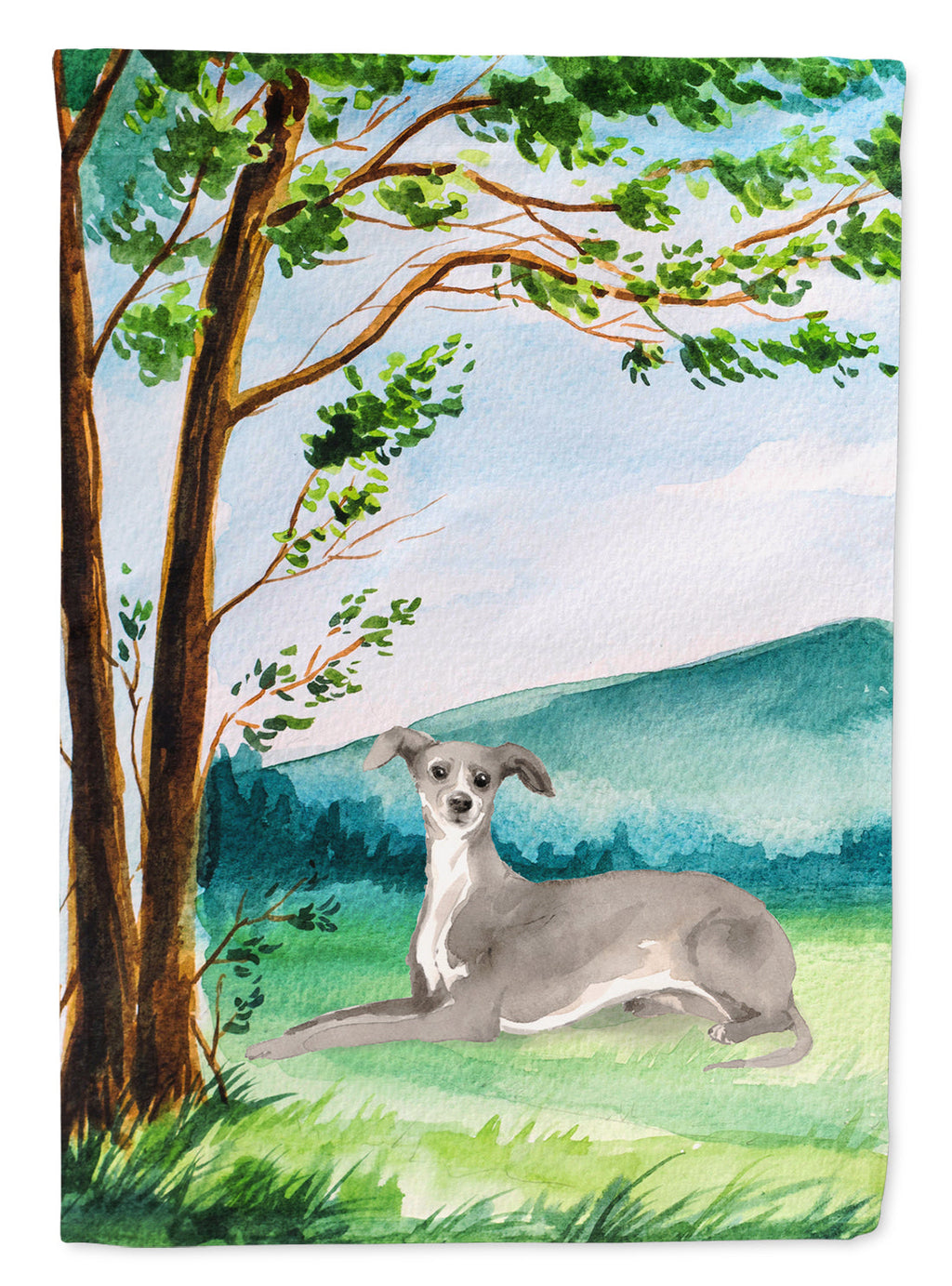Under the Tree Italian Greyhound Garden Flag Mailbox Decorative Yard Banner Outside Patio Artwork for Flower Beds, Garden Size, Multicolor