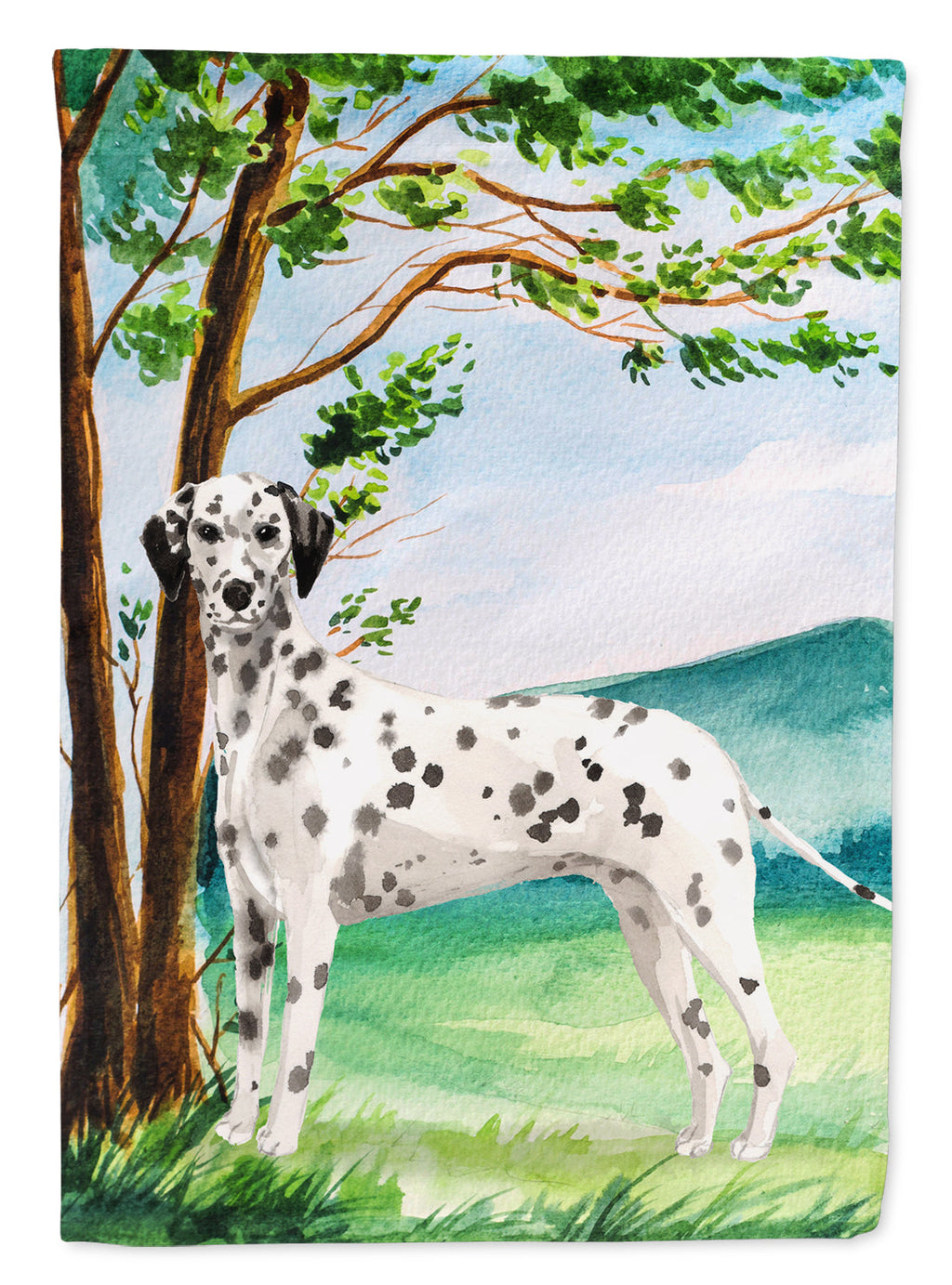 Under the Tree Dalmatian Garden Flag Mailbox Decorative Yard Banner Outside Patio Artwork for Flower Beds, Garden Size, Multicolor