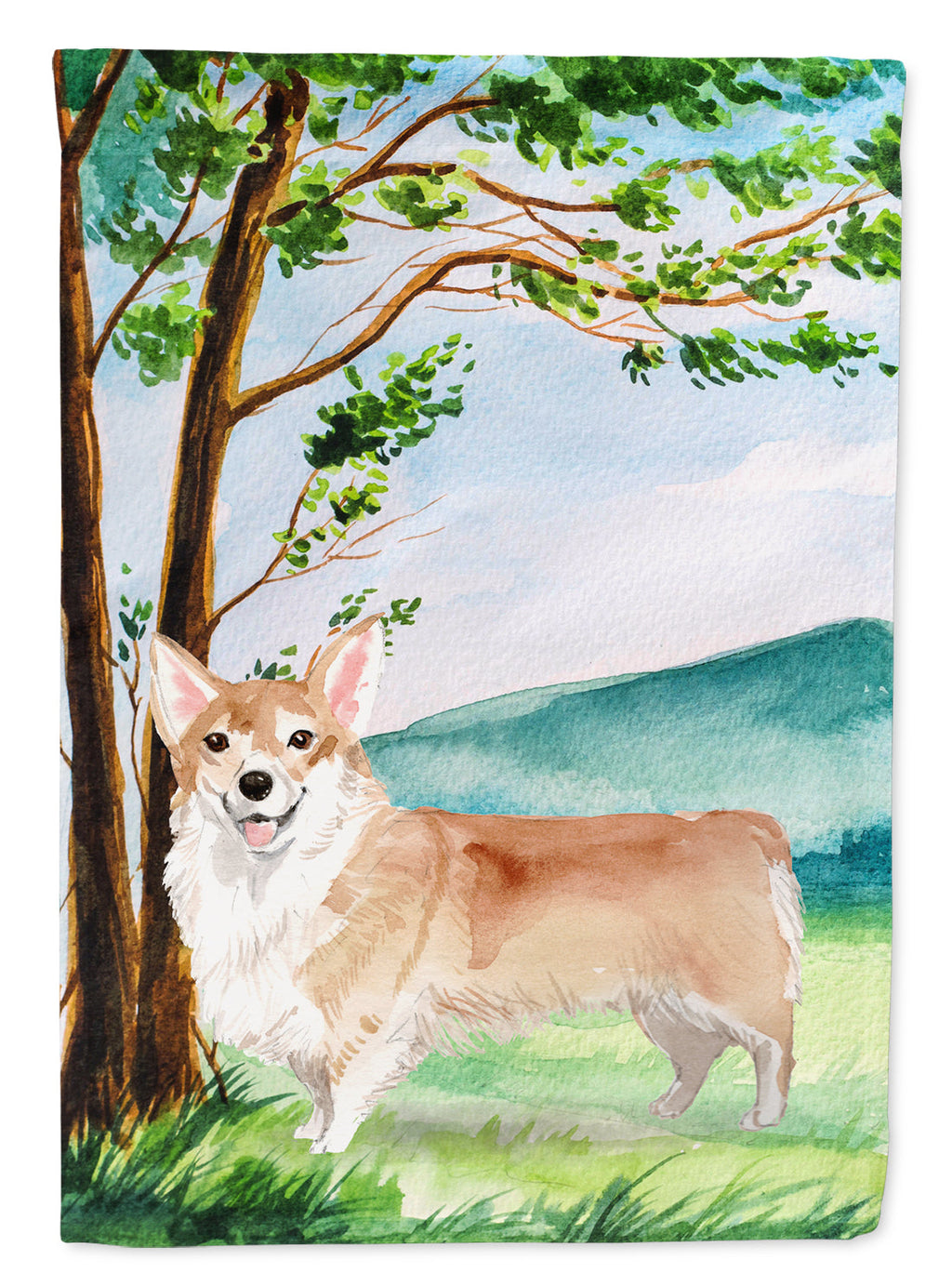 Under the Tree Corgi Garden Flag Mailbox Decorative Yard Banner Outside Patio Artwork for Flower Beds, Garden Size, Multicolor